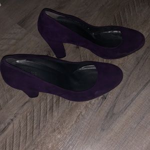 Stuart Weitzman Purple Suede Heels